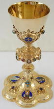 Solid silver gilt antique French Gothic Chalice.